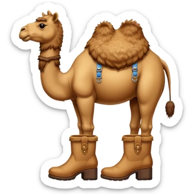 Camel Head Refrigerator Body Camel Legs Wear And Brown Boots sticker
