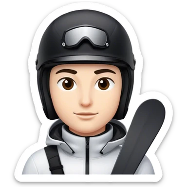 Skier with black helmet  sticker