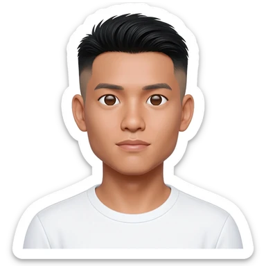 Filipino man at 25 years old fade hair cut  sticker