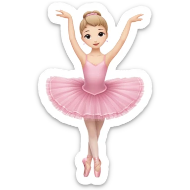 graceful ballerina in pink tutu in dancing pose sticker