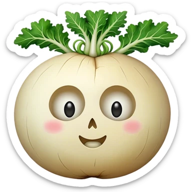 white turnup turnip face sticker