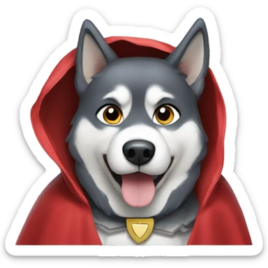 Husky Dog wearing a cape  sticker