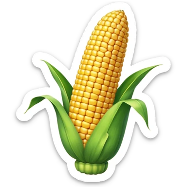 corn on the cob with husk, simple, clear sticker
