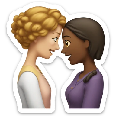 One woman whispers into the ear of another woman. sticker