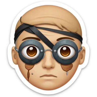 person with two eye patches sticker