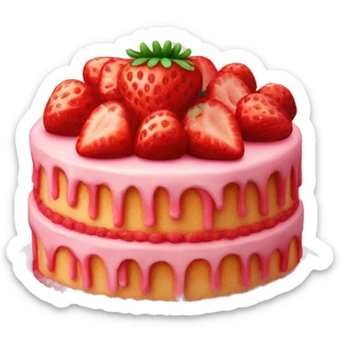 Strawberry cake sticker