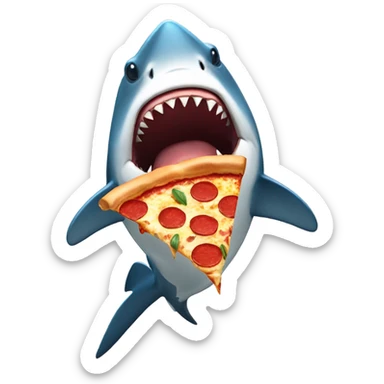 Shark eating pizza  sticker