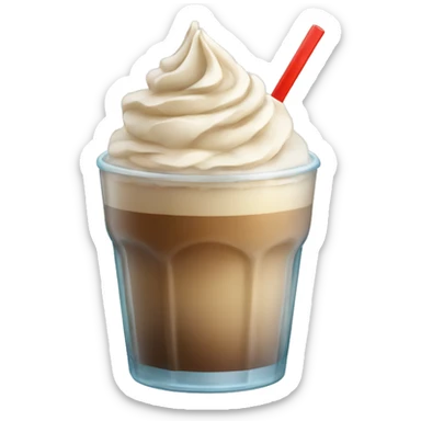 A glass with frappe sticker