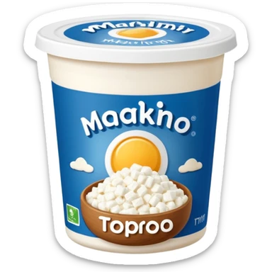 a pack of cottage cheese with the label "мягкий творог" sticker