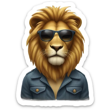 Lion with sunglasses sticker