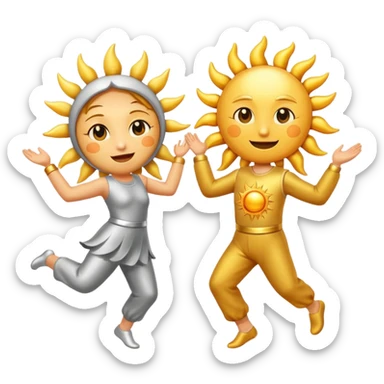 The sun and The moon dancing  sticker