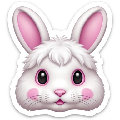 White bunny face with pink accents sticker