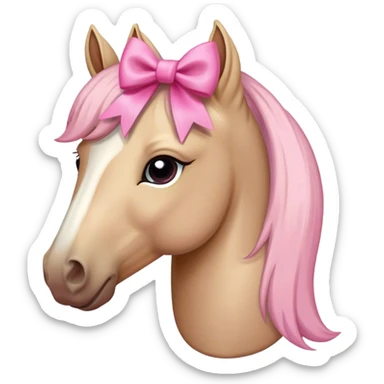 cheval avec un noeud rose  sticker