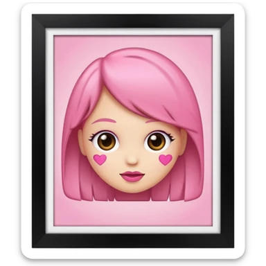 pink girly framed picture sticker