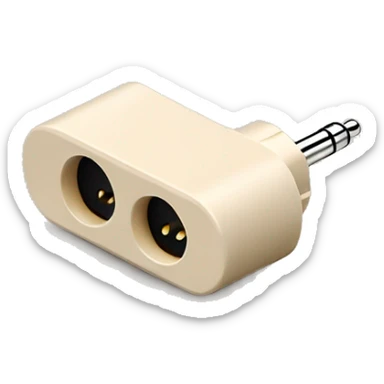beige stereo adapter mini jack to big jack for headphones  sticker