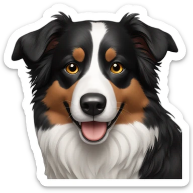 Border collie with a black mole on the nose sticker