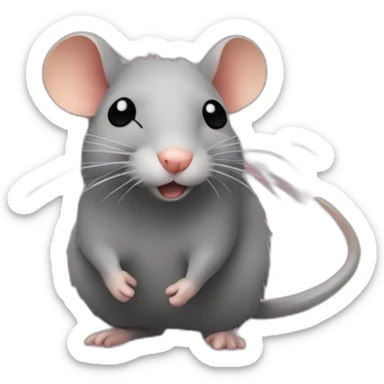 Raton laveur sur une chenille  sticker