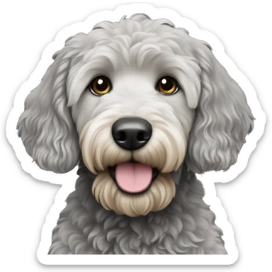 black and grey golden doodle  sticker