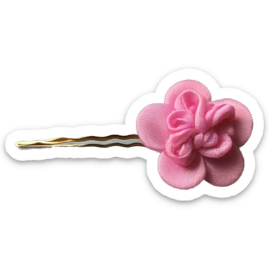 handmade hairpin pink color, cloth plated, flowers print sticker