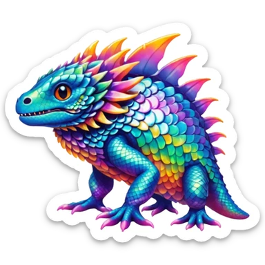 Colorful splash-marked La Creatura fantasy creature  sticker
