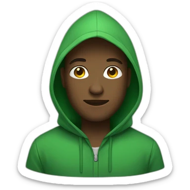 Green hooded male sticker