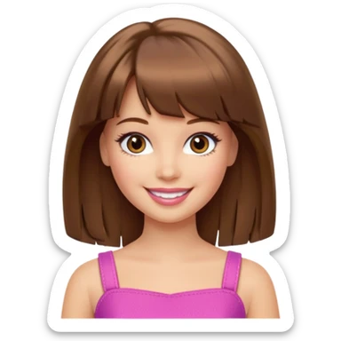 barbie merliah summers with brown hair a fringe and light brown eyes  sticker