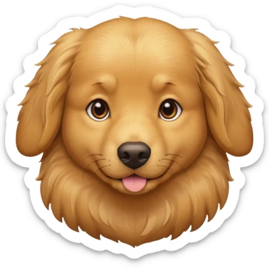 A realistic looking golden retriever. sticker