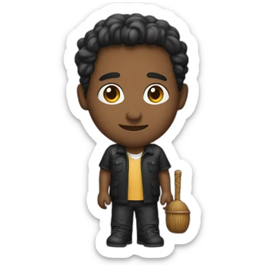 Dios padre jovem e com batina preta sticker