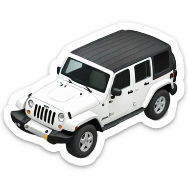white jeep wrangler single car sticker