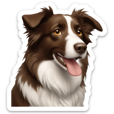 Brown border collie  sticker