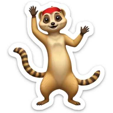 Meerkat rocking to music sticker