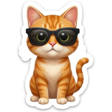 Cat wearing sunglasses sticker