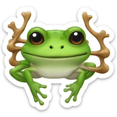 Frog and antler combined  sticker