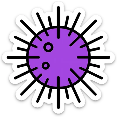 sea urchin, round, spiky, clean lines sticker