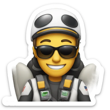 Big with sunglasses flying on a plane sticker