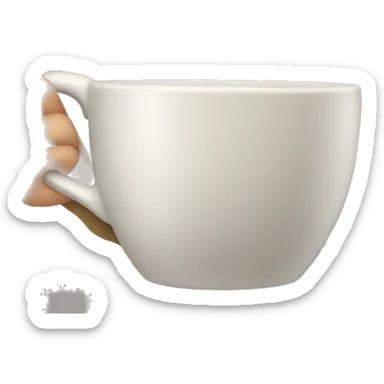 girl putting her head into a coffee cup sticker