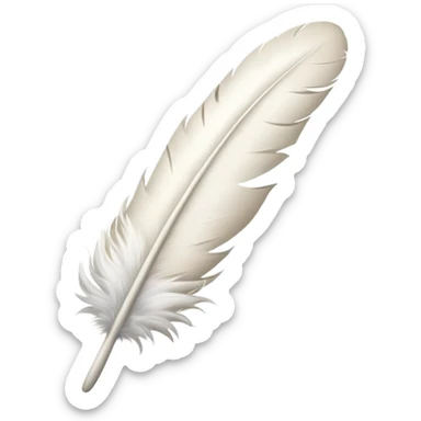 White single feather imogi sticker