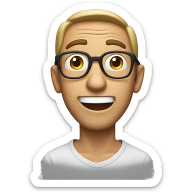 Smiling American Man have a surprised sticker