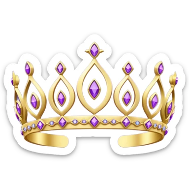 gold headband tiara with purple diamonds sticker
