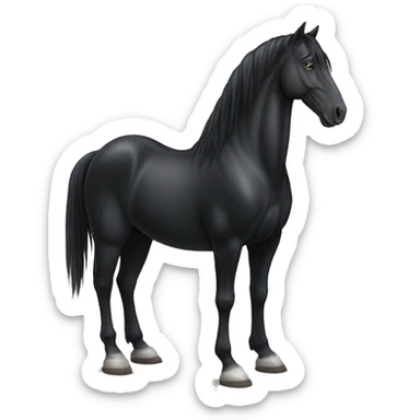 Serious large black horse standing on its hind legs sticker