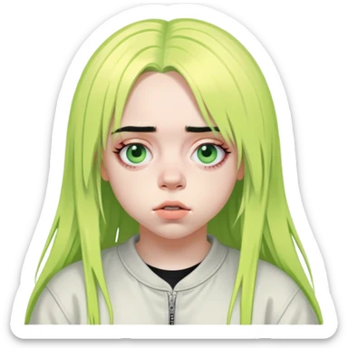 Billie eilish with cool hair sticker
