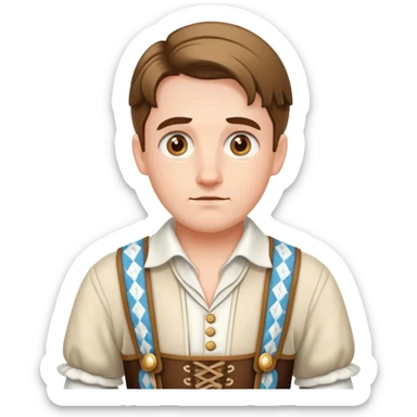 German in traditional Bavarian clothing shrugging sticker