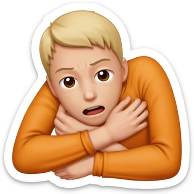 person strangling themselves  sticker