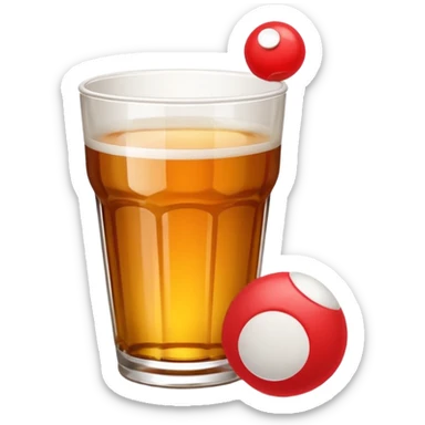 Generami l’emoji di un bicchiere da beer pong con una pallina accanto sticker