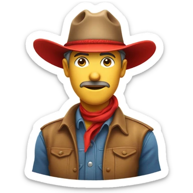 Mix two emoji : cowbow face and access forbidden emojis sticker