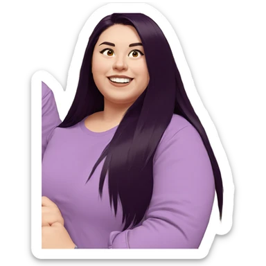 smiling girl in purple shirt sticker