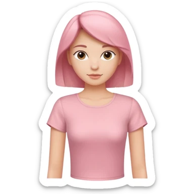 Rose-pink women’s top with short sleeves, soft fabric, gentle lighting, isolated on plain background. Complete plain, no textures. sticker