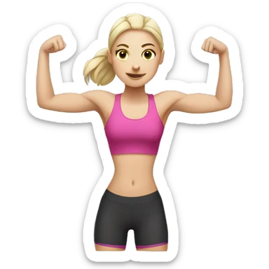 single white girl doing workout sticker
