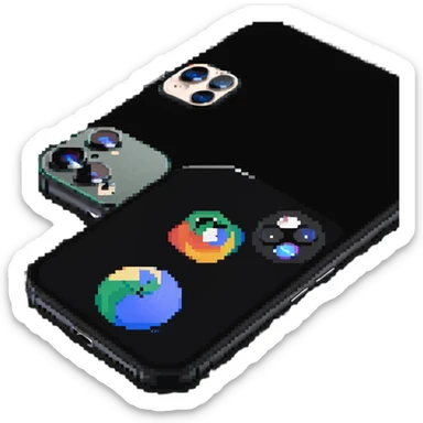 iPhone 15 Pro with triple camera system and dynamic island sticker