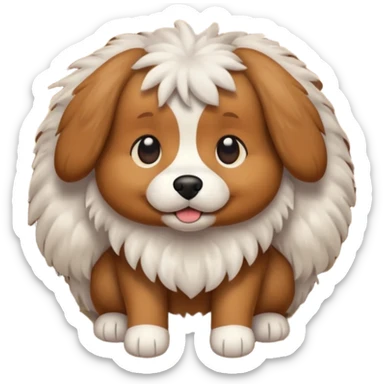Make a cute brown tuged dog i a carpet sticker